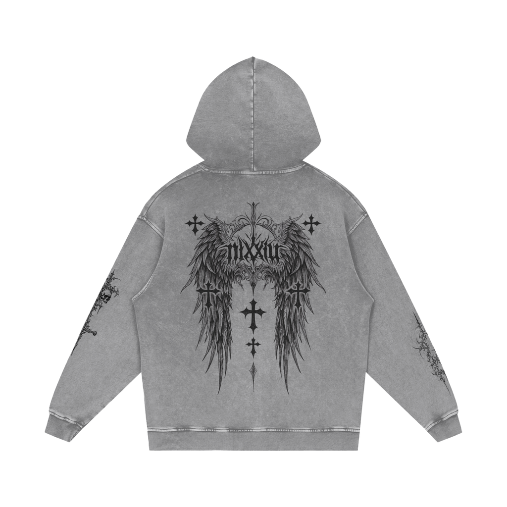 "wither" vintage hoodie - light + dark ෆ