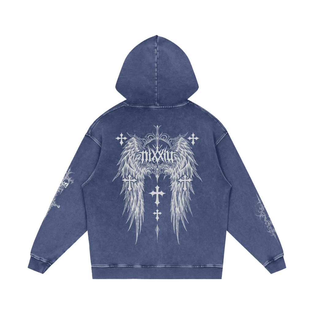 "wither" vintage hoodie - dark ෆ