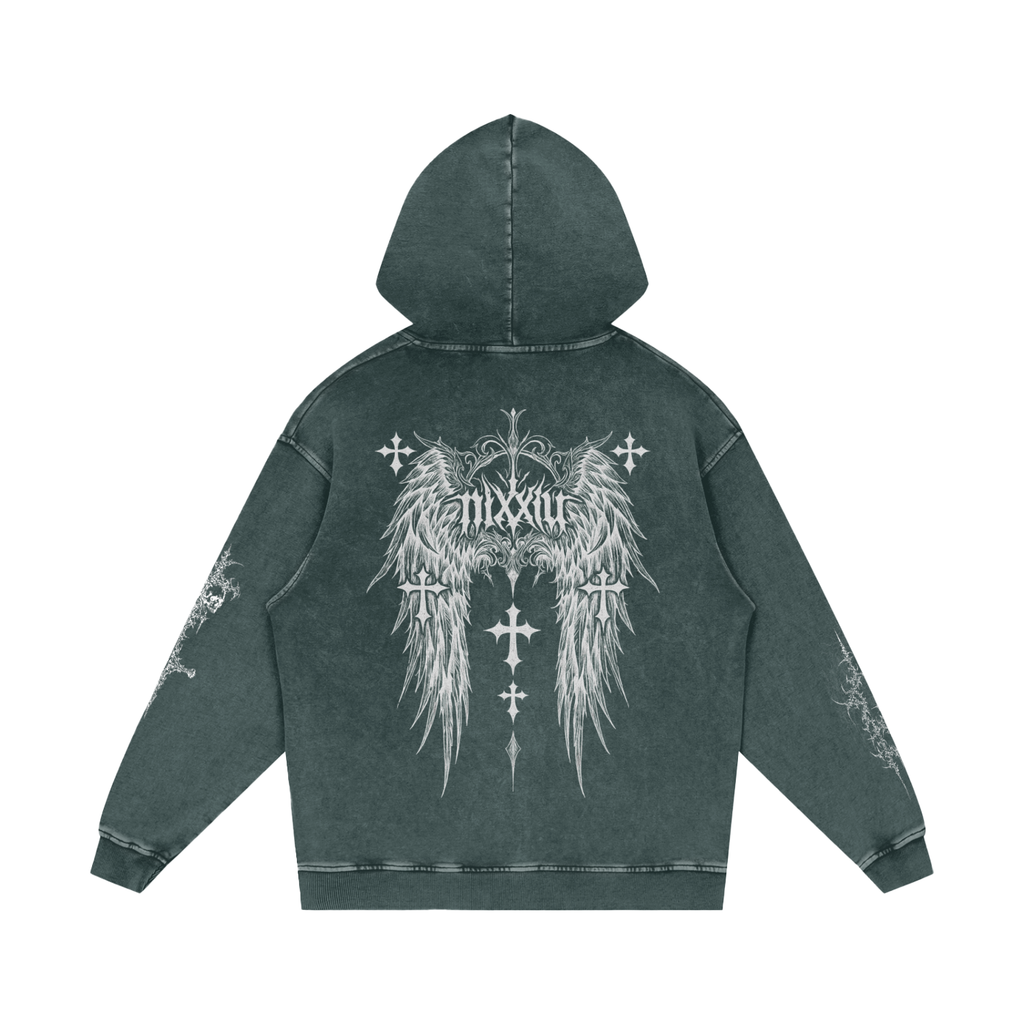 "wither" vintage hoodie - dark ෆ