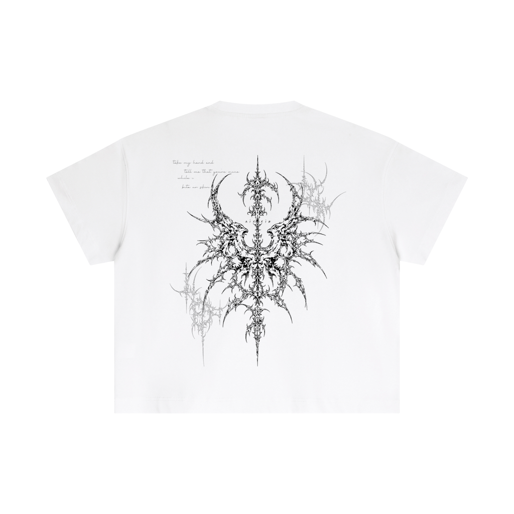 "bite ur skin" regular tee - white ´ཀ`