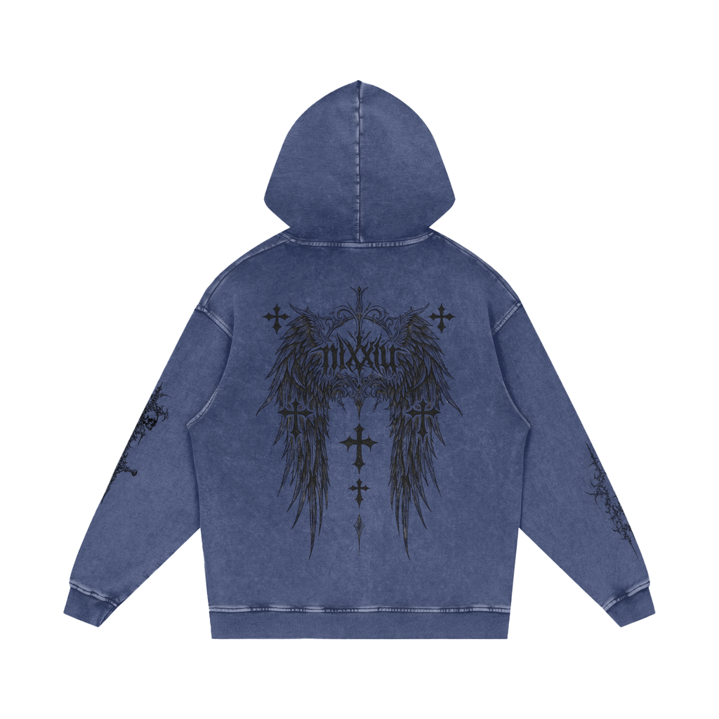 "wither" vintage hoodie - light + dark ෆ