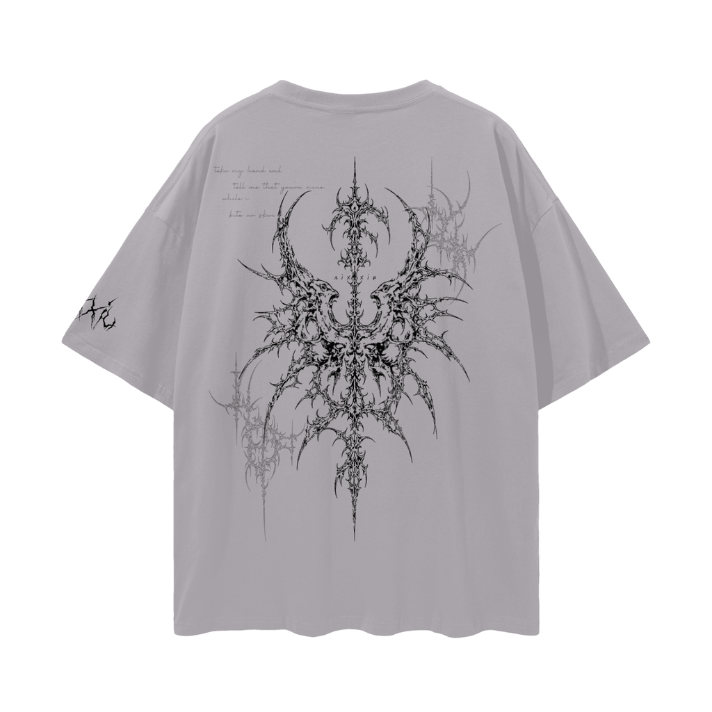 "bite ur skin" oversized shirt - light ´ཀ`