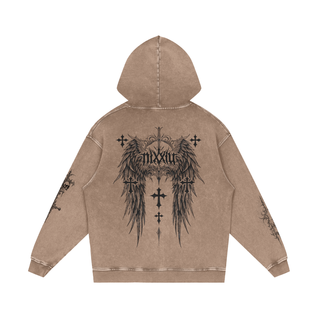 "wither" vintage hoodie - light + dark ෆ