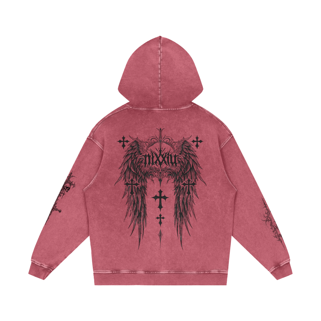 "wither" vintage hoodie - light + dark ෆ