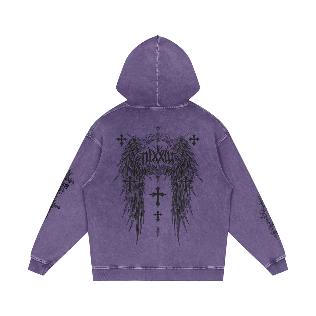 "wither" vintage hoodie - light + dark ෆ