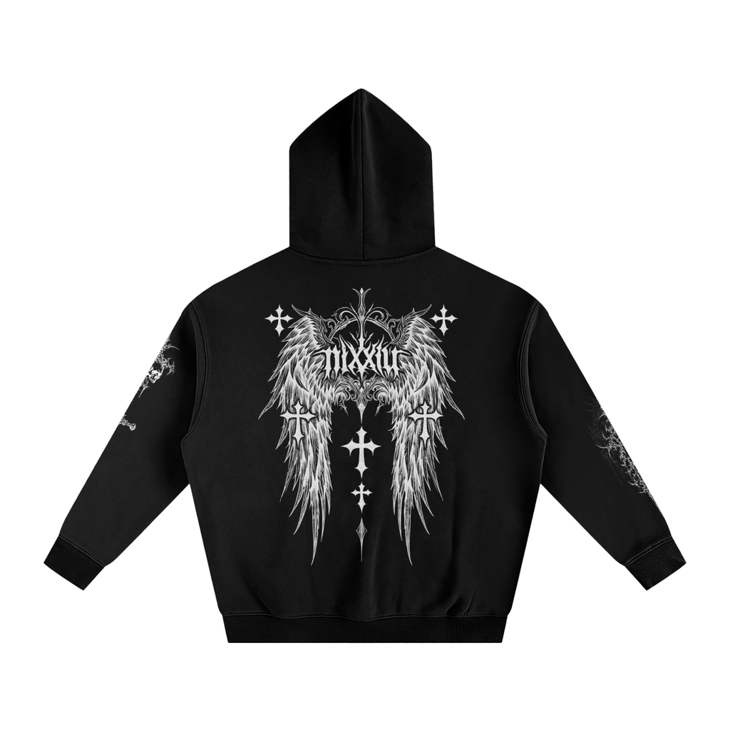 "wither" oversized hoodie - dark ෆ