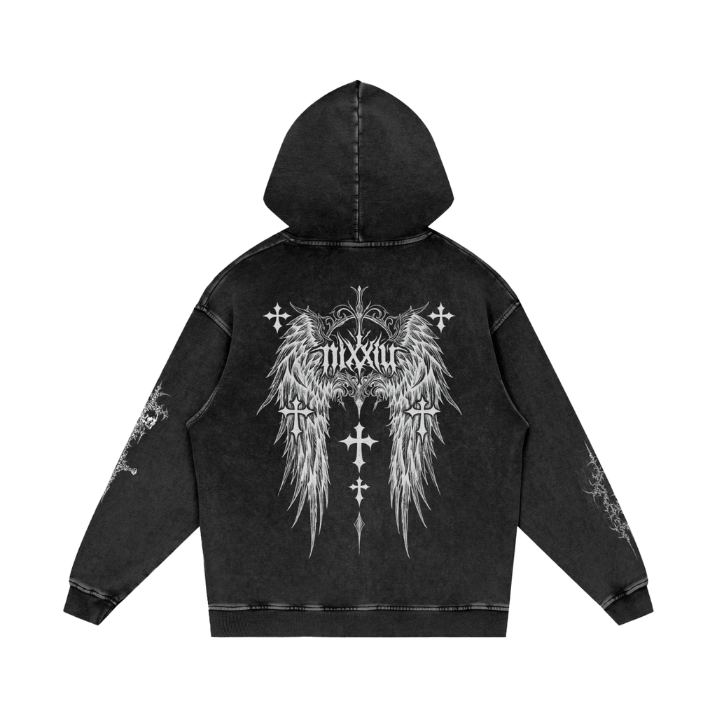 "wither" vintage hoodie - dark ෆ
